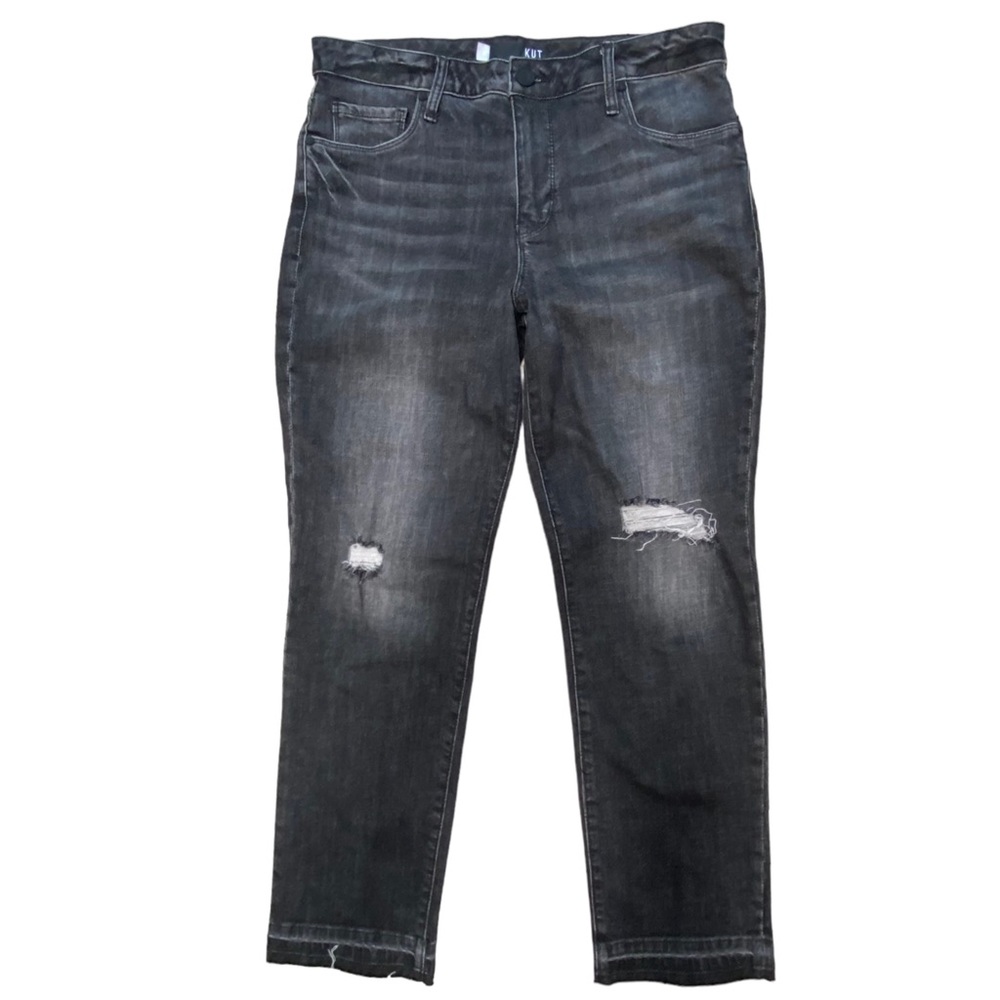 KUT From The Kloth Reese Fab Ab Ankle Straight Leg High Rise Jean Black 8